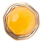 River Rocks Yellow Quartz Golden Statement Ring