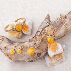 River Rocks Yellow Quartz and Golden Bronze Necklace by Barse Jewelry