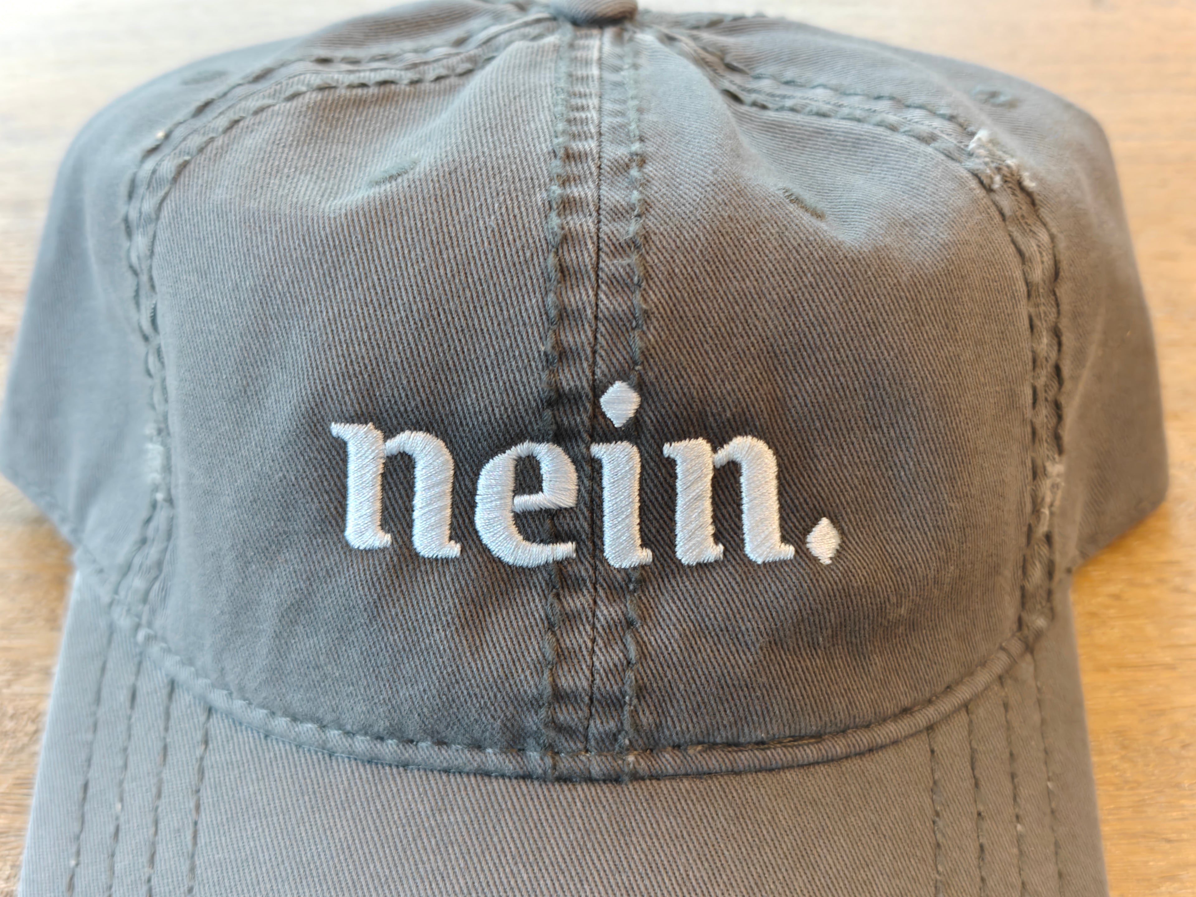 Nein. German embroidered baseball Hat - funny distressed trucker cap for German speakers