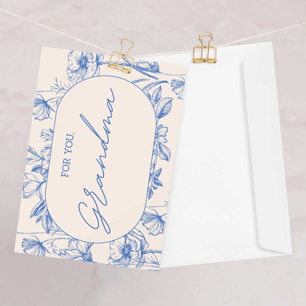 For you, Grandma floral elegant Greeting card with envelope for Grandmother Birthdays by La Vie Bien