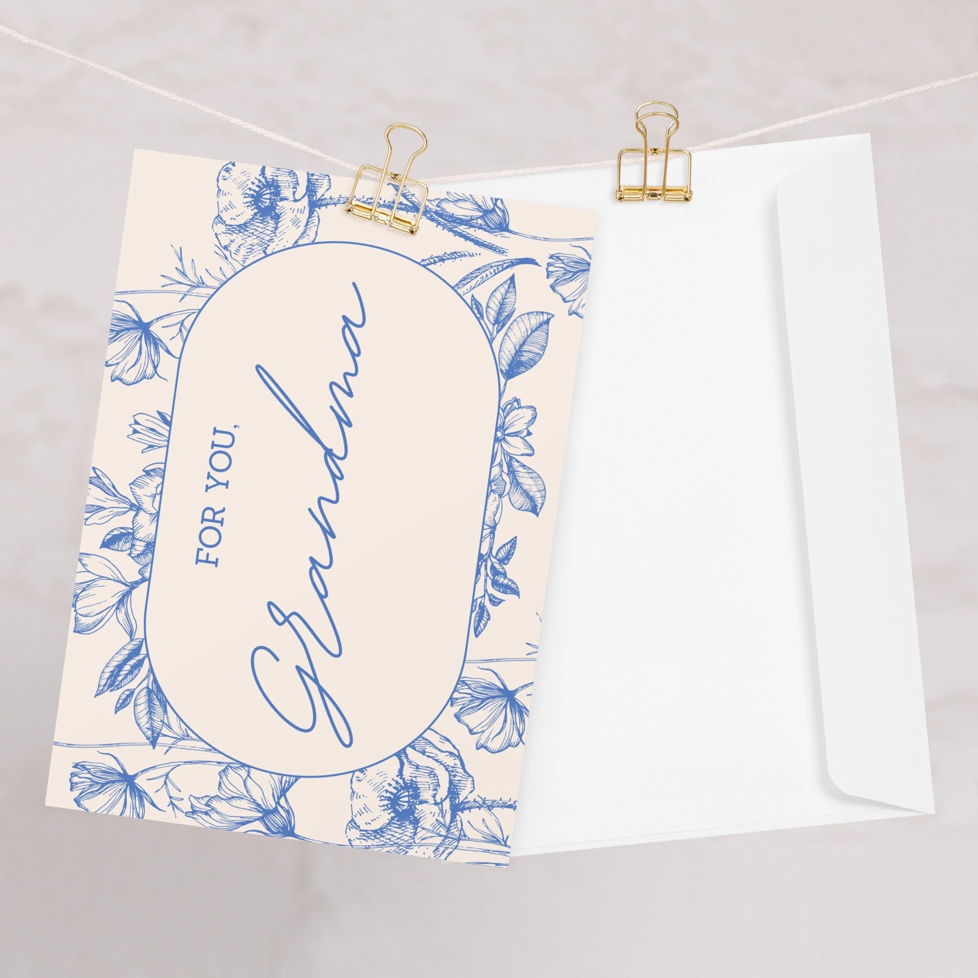 For you, Grandma floral elegant Greeting card with envelope for Grandmother Birthdays by La Vie Bien
