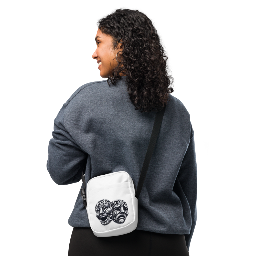 Drama masks crossbody bag