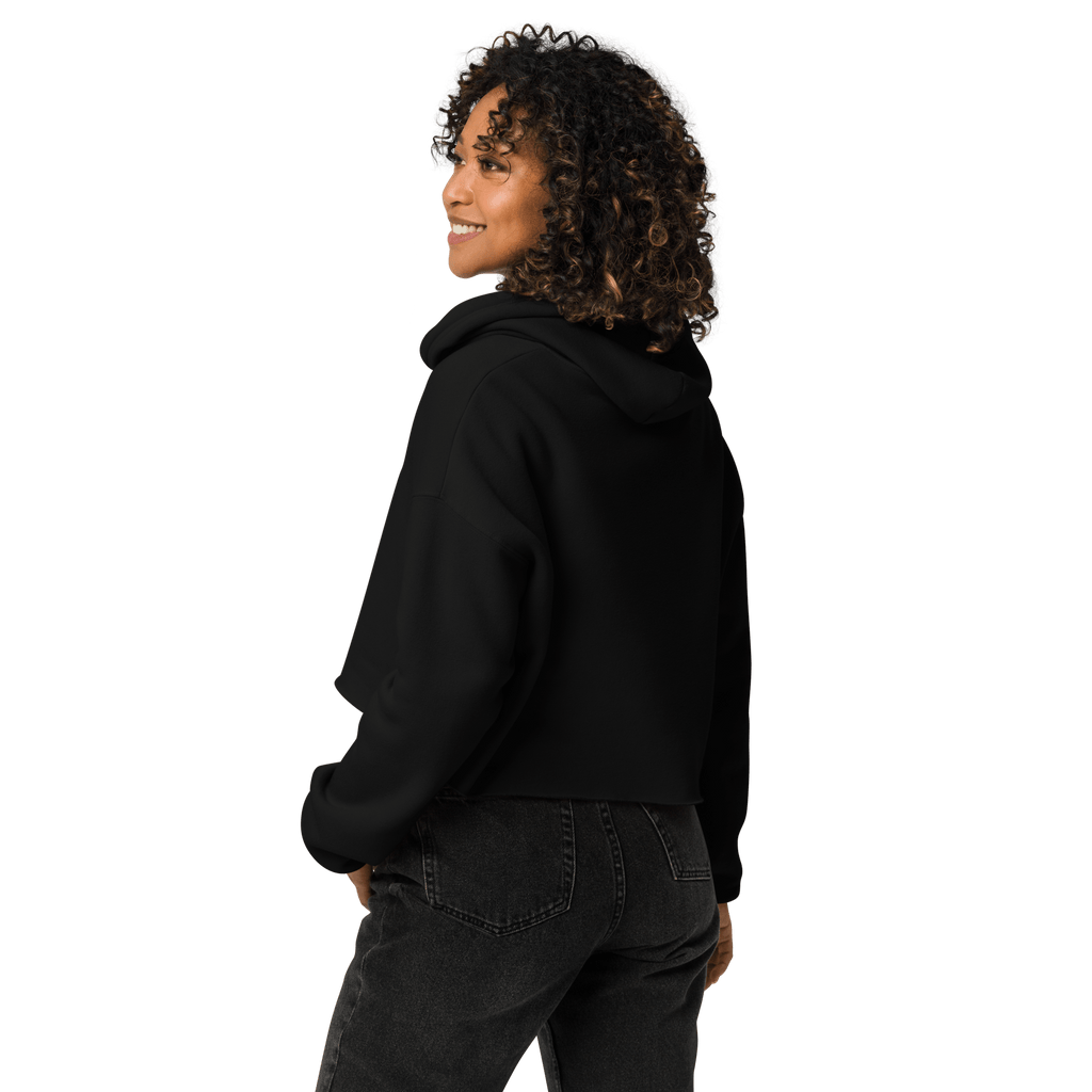 La vida es bella embroidered Crop Hoodie