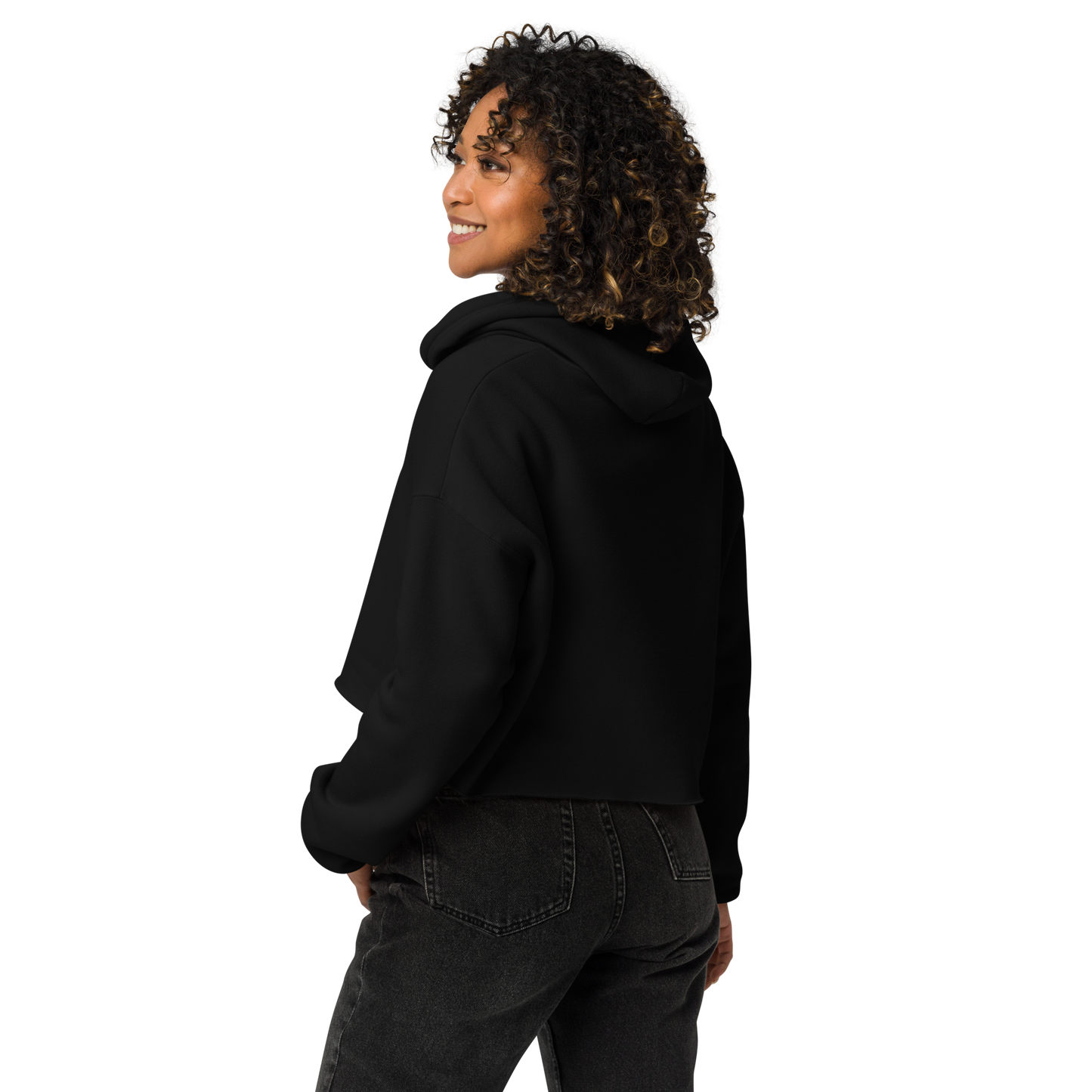 La vida es bella embroidered Crop Hoodie