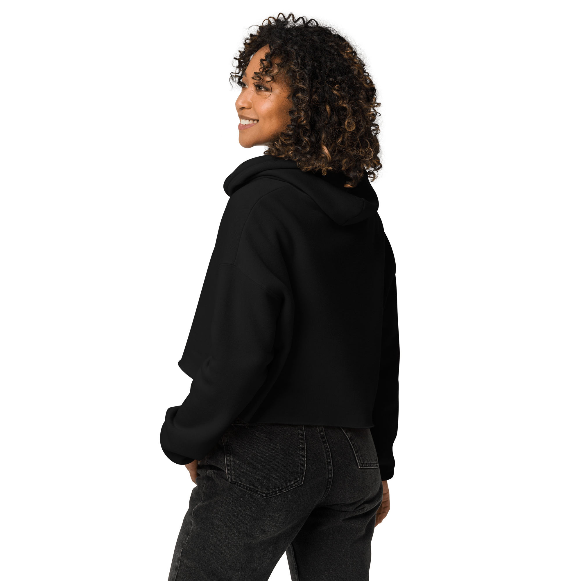 La vida es bella embroidered Crop Hoodie