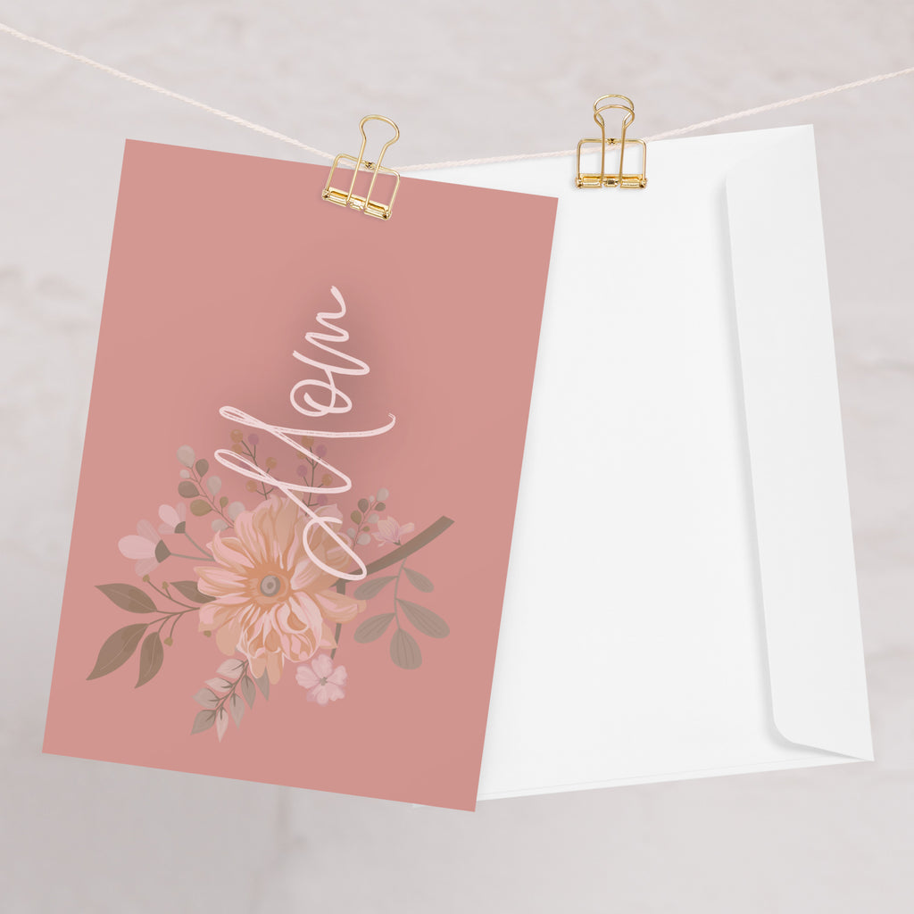 Pink floral Mom Greeting card
