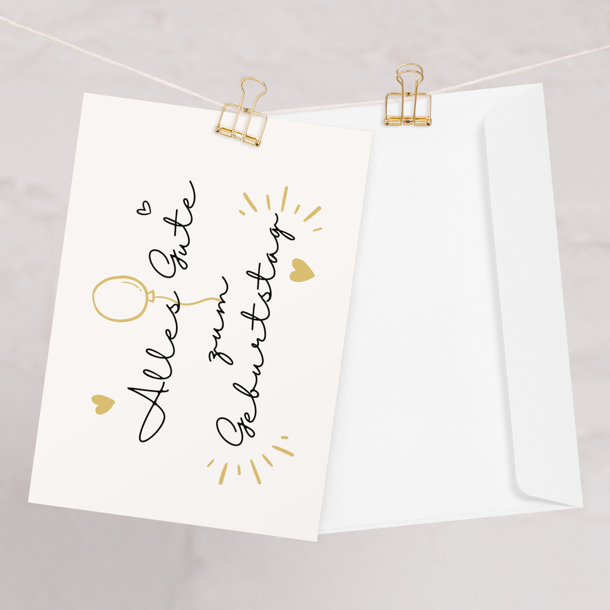 Alles gute zum Geburtstag gold balloon Greeting card