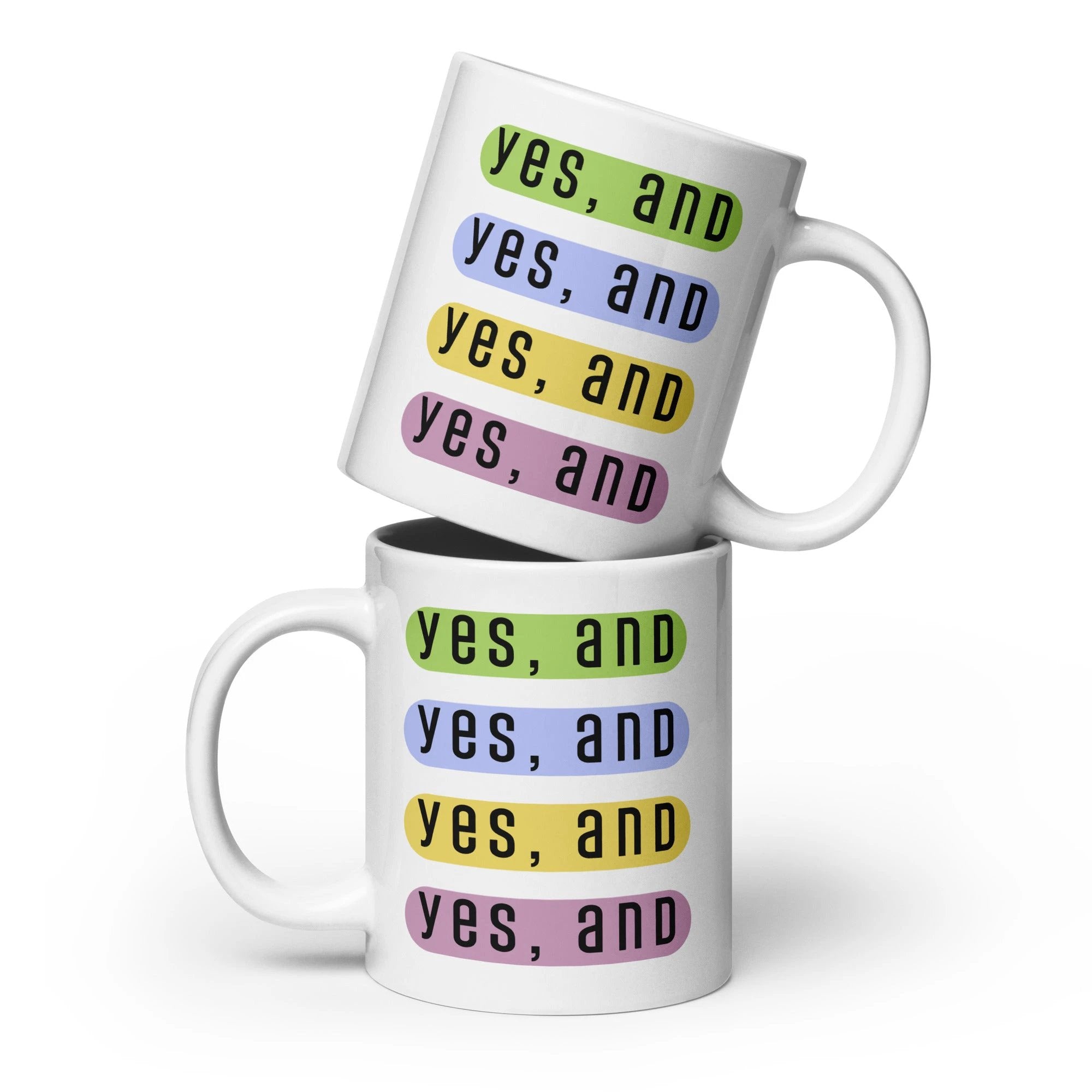 Yes, and modern design glossy mug by La Vie Bien