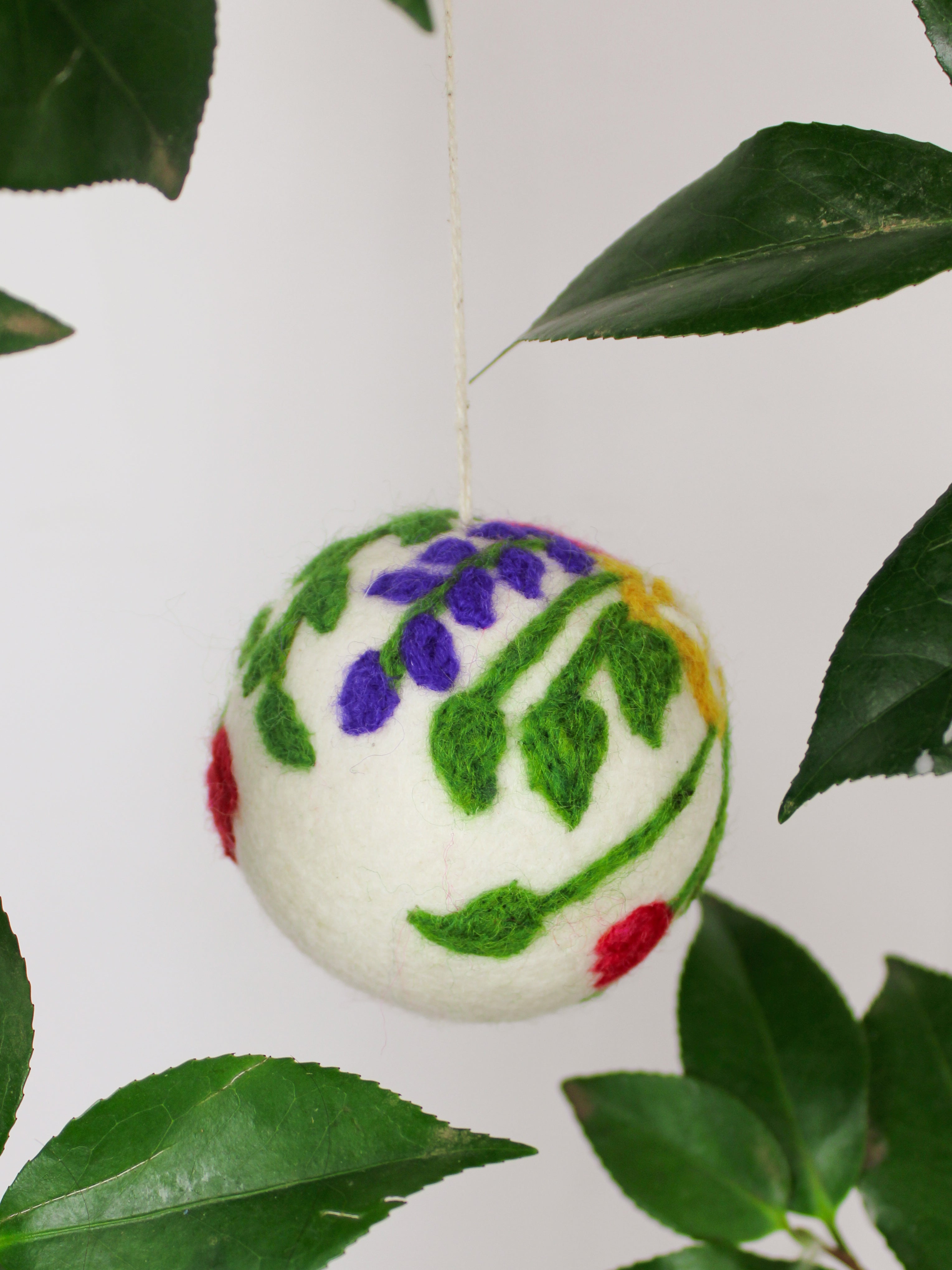 Hand Felted Wool Ball Ornament  - Bouquet