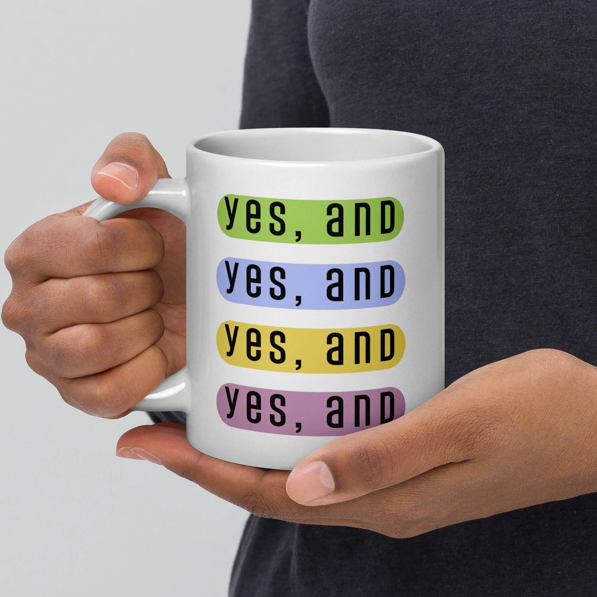 Yes, and modern design glossy mug by La Vie Bien