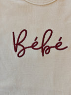 Bébé French embroidered Organic cotton baby one piece for francophone baby showers