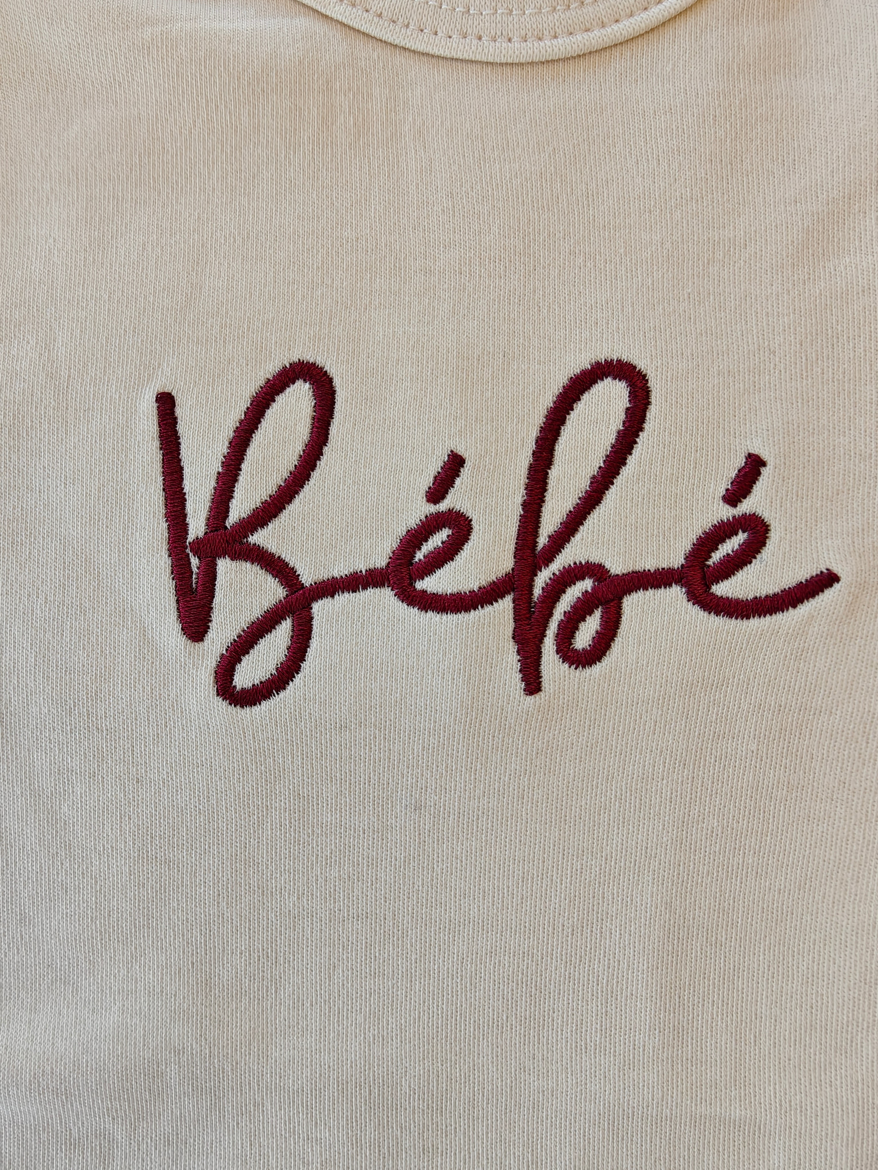 Bébé French embroidered Organic cotton baby one piece for francophone baby showers