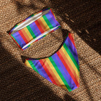 Rainbow Recycled bandeau bikini by La Vie Bien