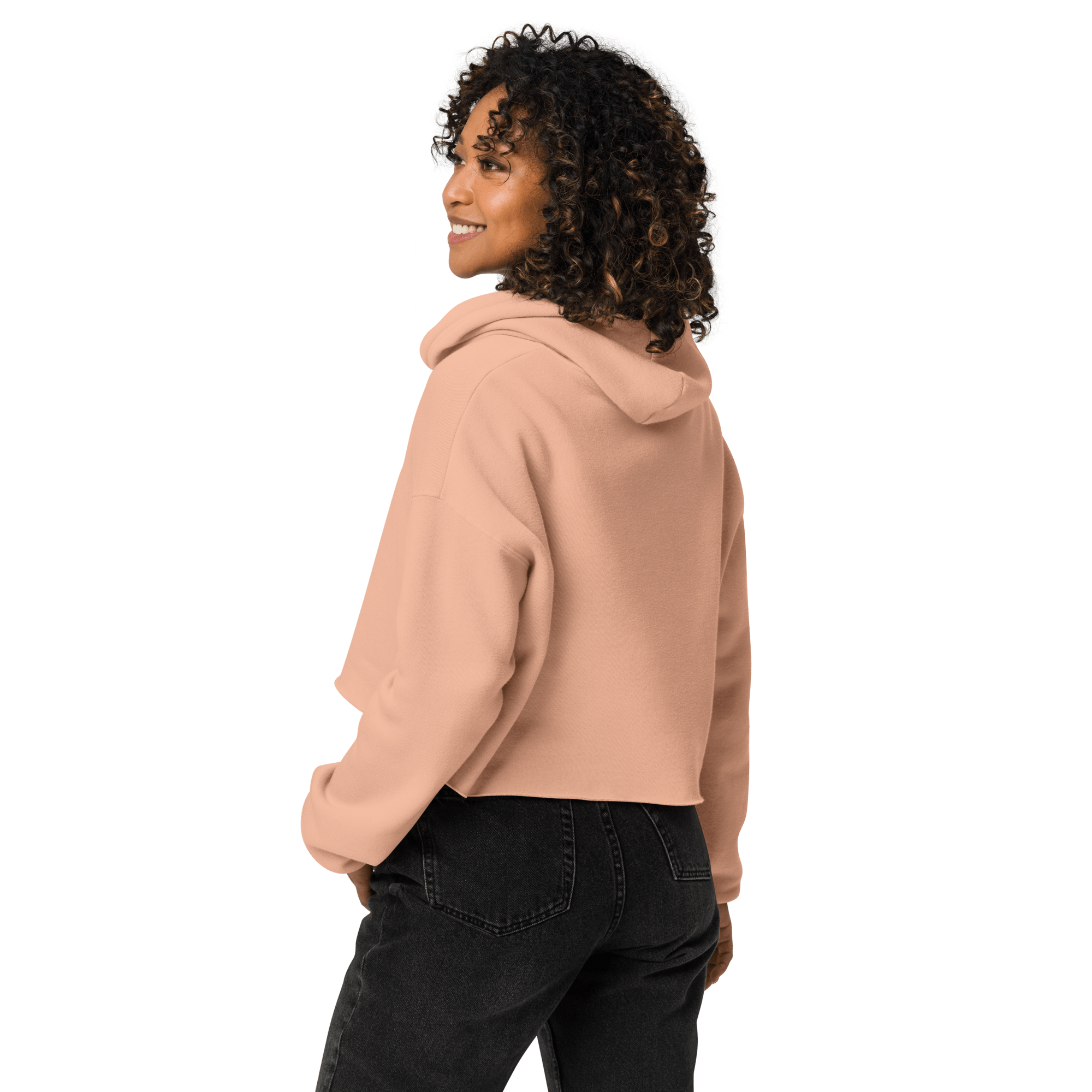 La vida es bella embroidered Crop Hoodie