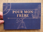 Pour mon frère French brother navigation themed birthday Greeting card, blank inside with envelope
