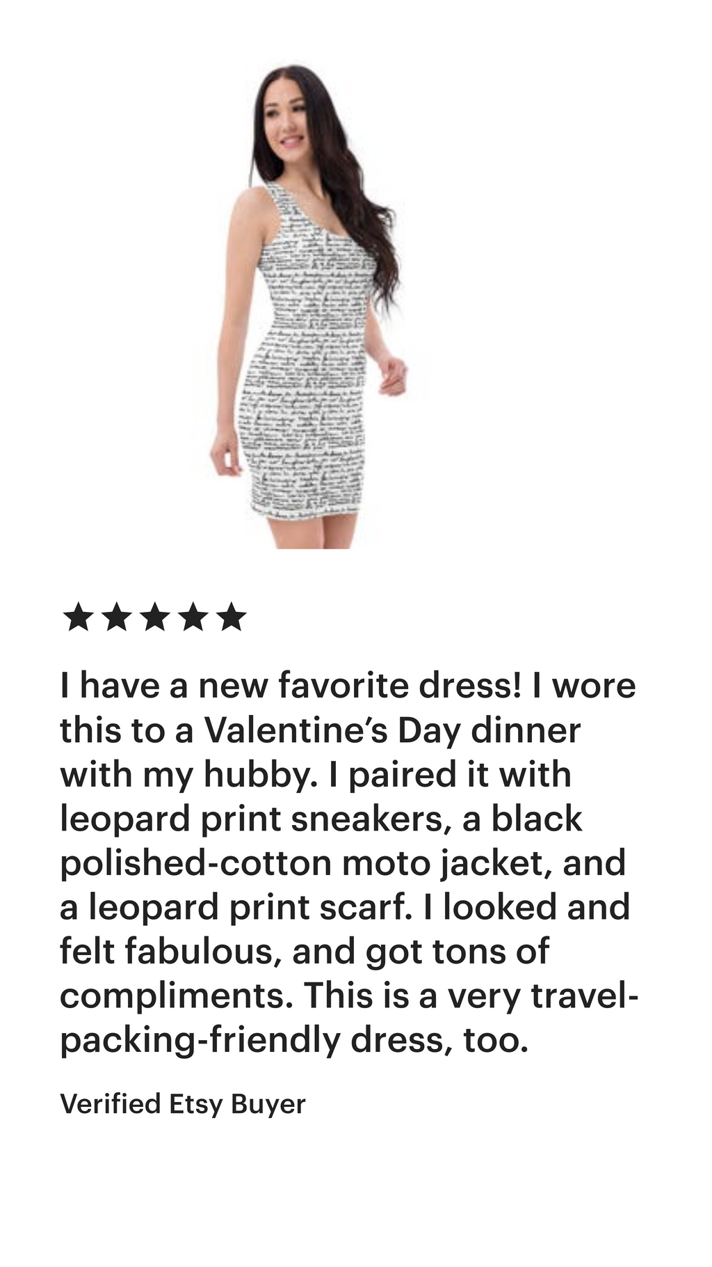French love letter bodycon dress - white