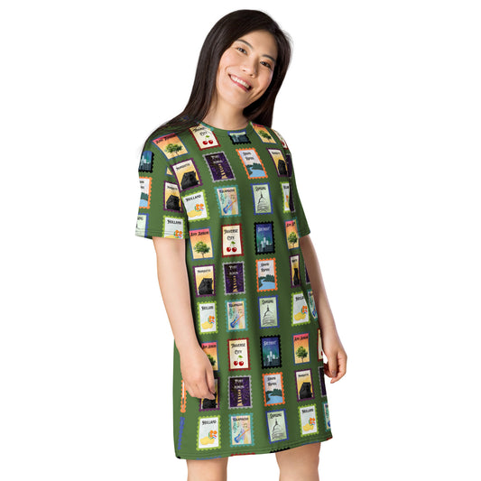 Michigan cities - Green T-shirt dress