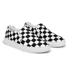 Men’s checkered black and white slip-on canvas shoes by La Vie Bien