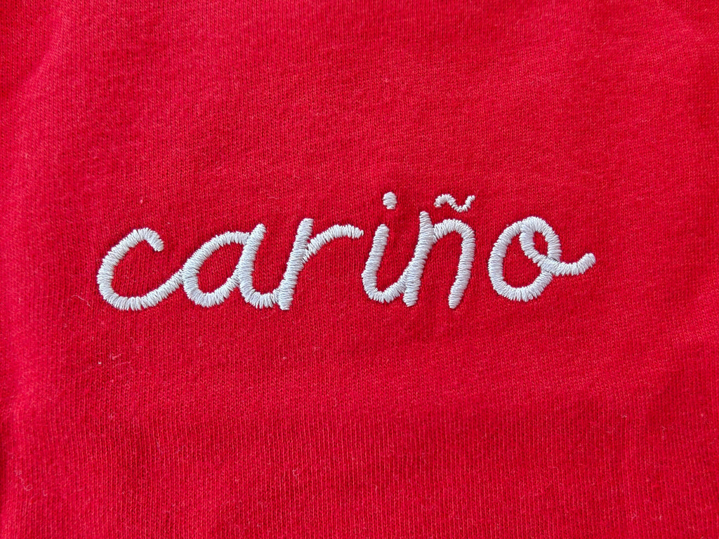 Cariño (sweetheart ) Spanish embroidered Spanish Baby jersey bodysuit, minimalist baby clothing gifts
