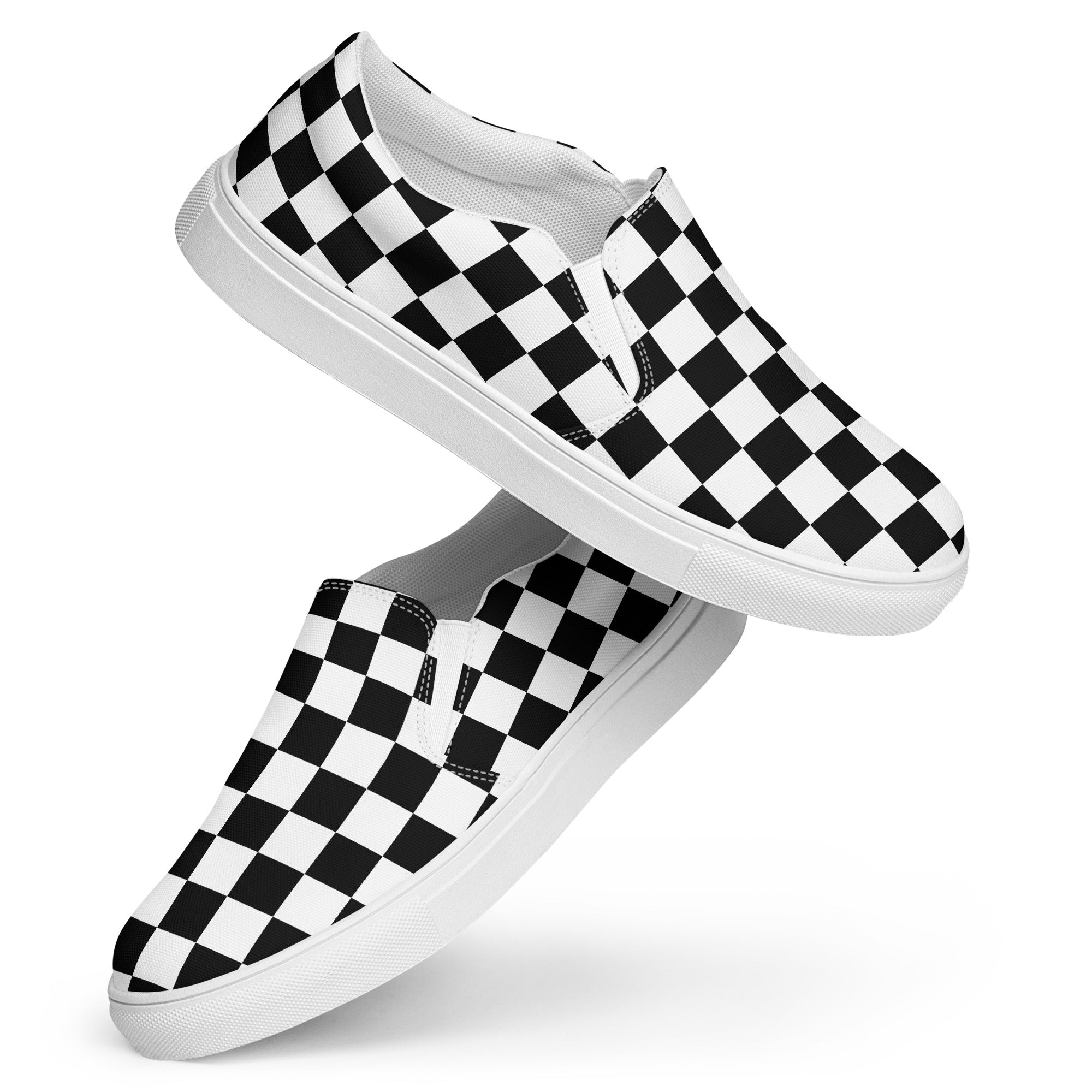 Women’s checkered slip-on canvas shoes