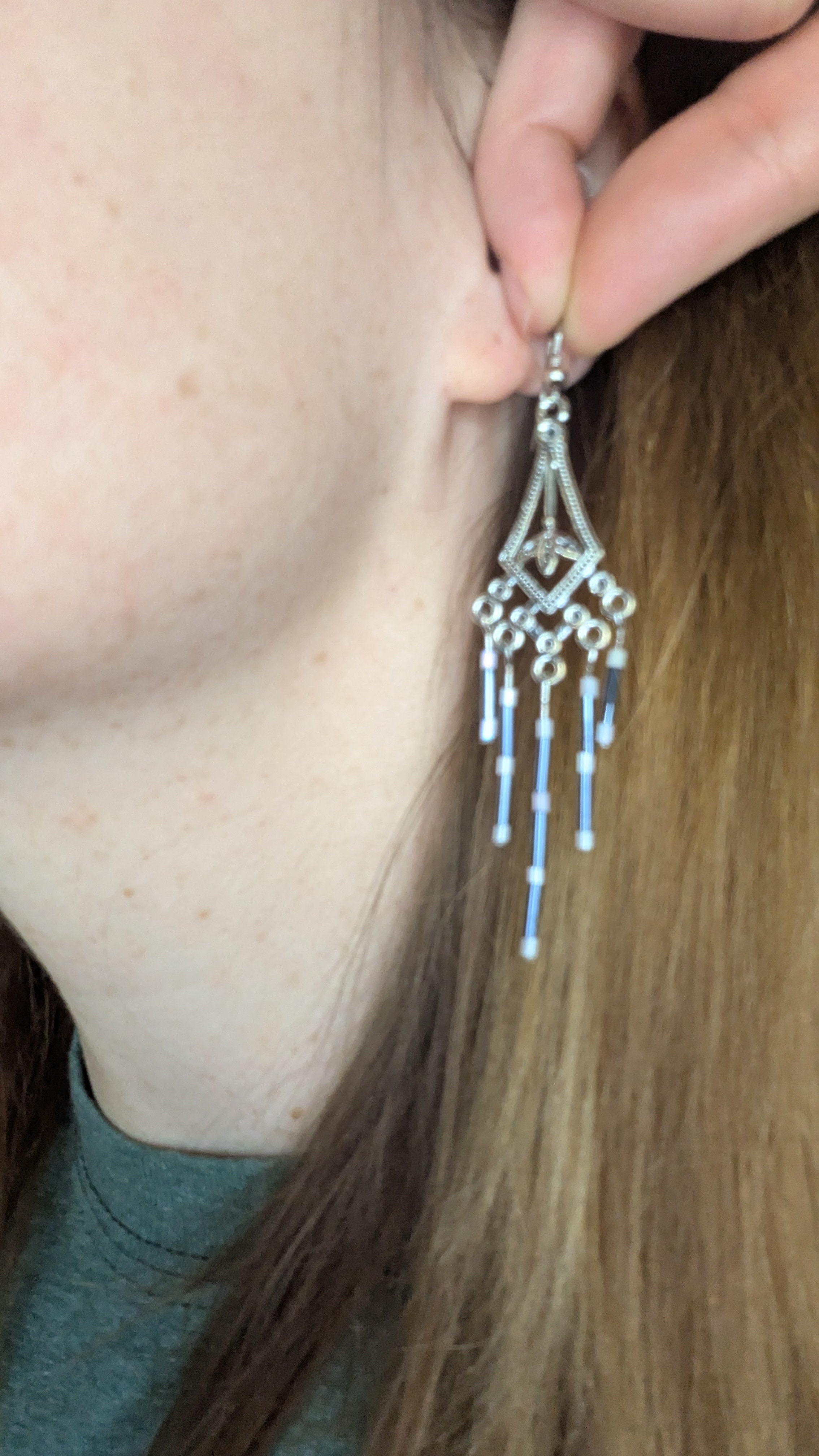 Beaded Chandelier Dangle Earrings: Handmade Bohemian Jewelry