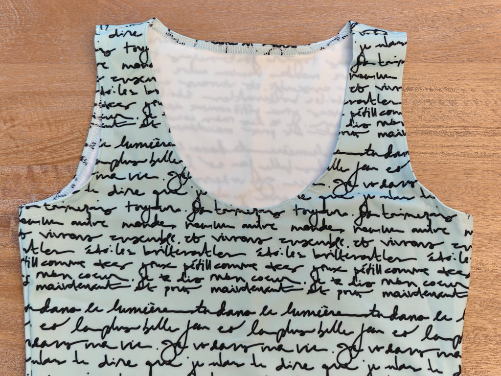 French love letter Bodycon dress - mint