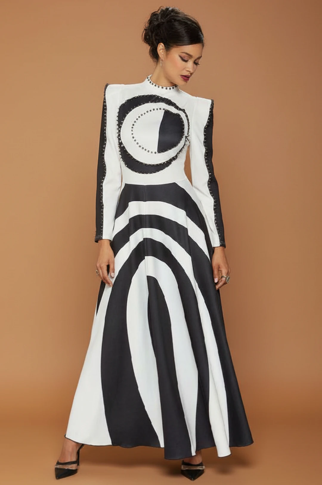 Black White Abstract Print Dress by Social Butterfly Collection