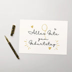 Alles gute zum Geburtstag gold balloon Greeting card by La Vie Bien