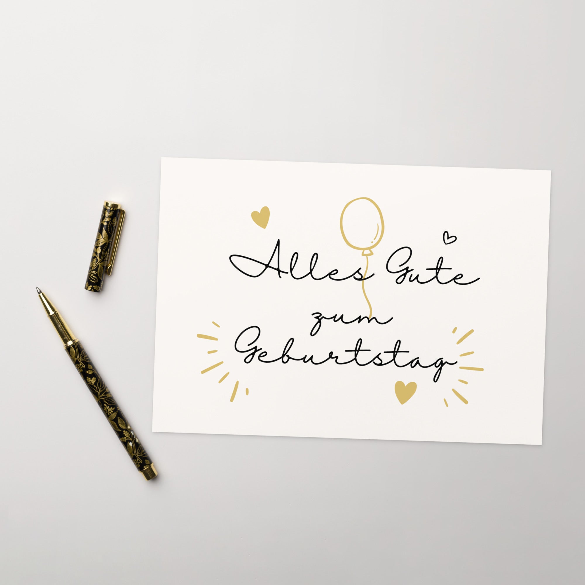 Alles gute zum Geburtstag gold balloon Greeting card
