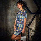 Michigan cities - Blue T-shirt dress by La Vie Bien