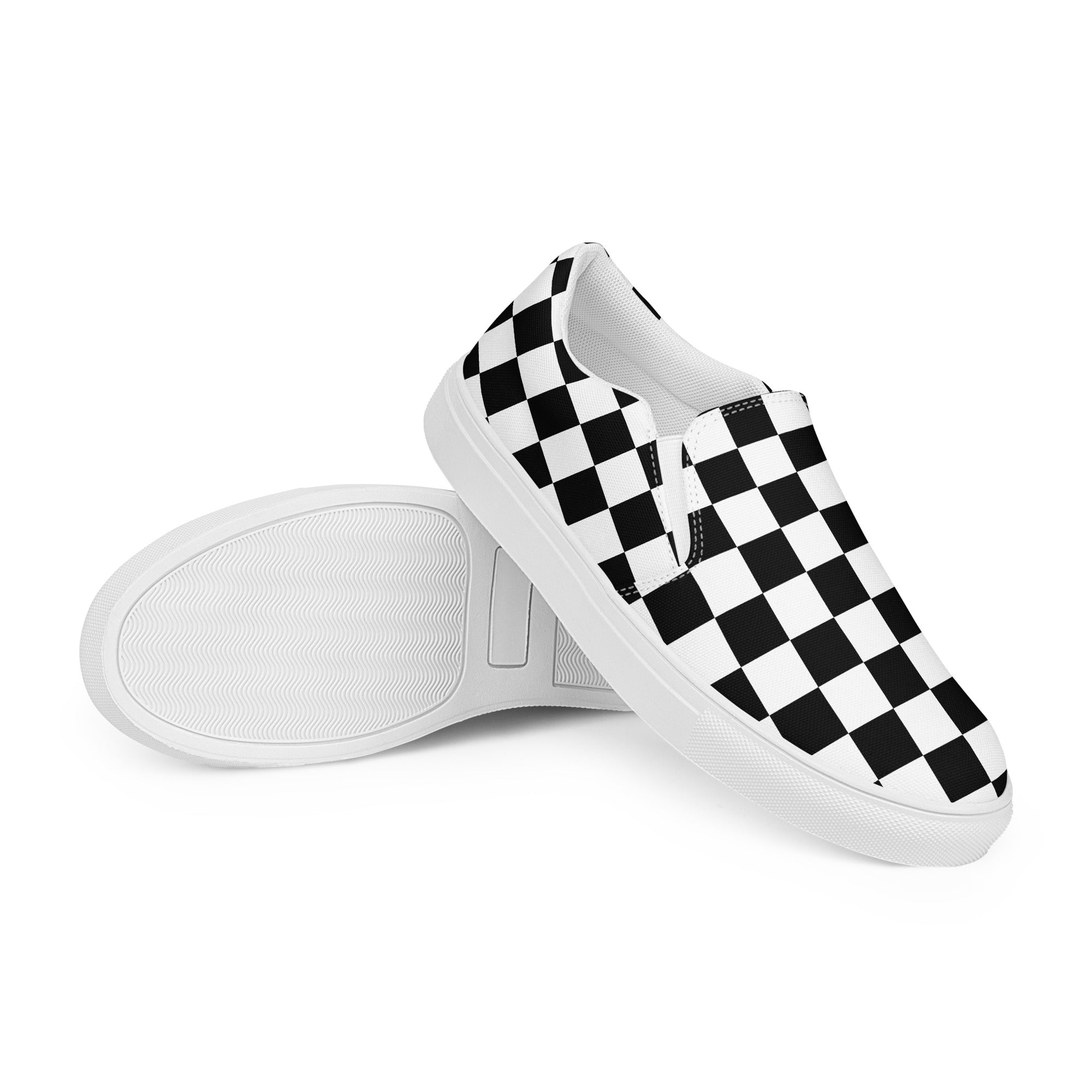 Women’s checkered slip-on canvas shoes