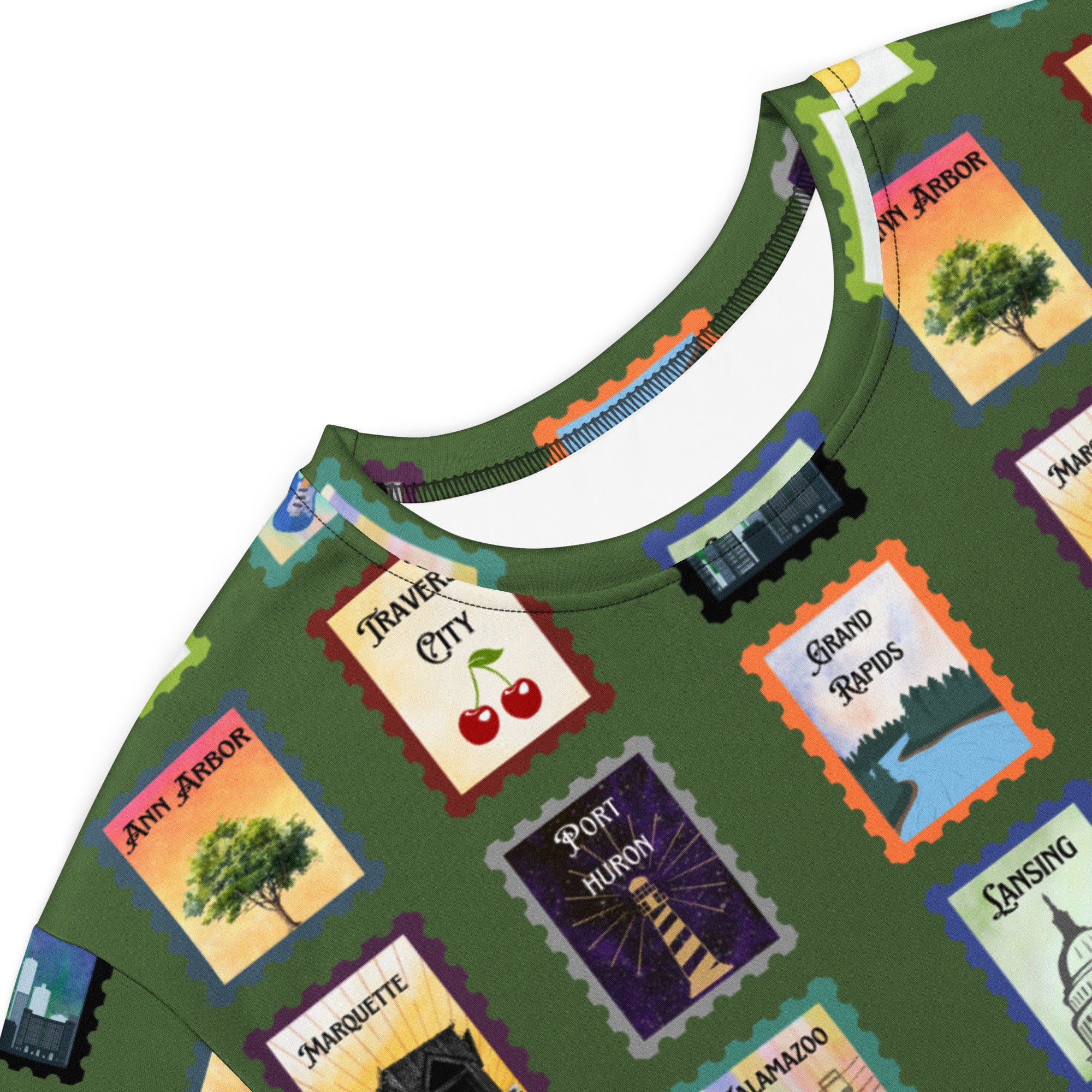 Michigan cities - Green T-shirt dress