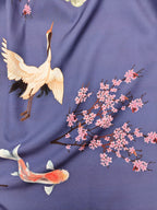 Cranes, Koi and Cherry Blossoms Women's Off The Shoulder Top "Sakura Dreams" - For summer date nights