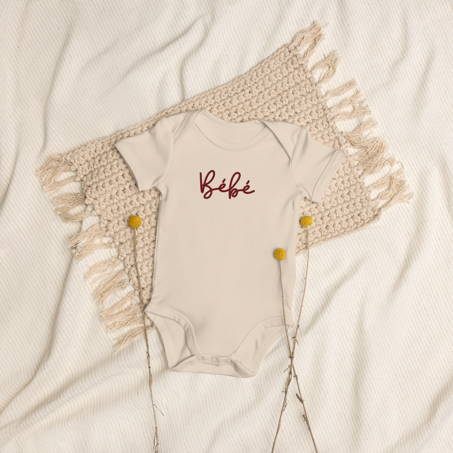 Bébé embroidered Organic cotton baby onesie
