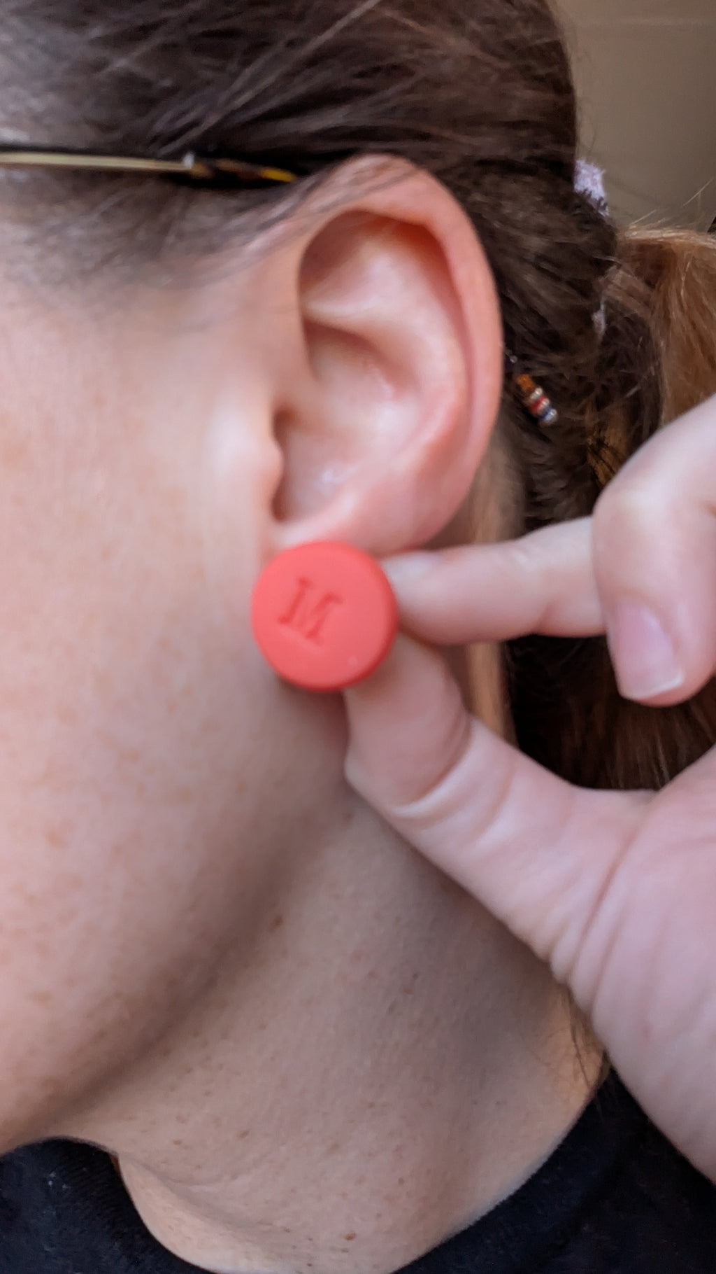 Letter M initial earrings - polymer clay studs