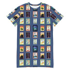 Michigan cities - Blue T-shirt dress by La Vie Bien