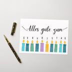 Alles gute zum geburtstag German birthday Greeting card with candle design, blank inside with envelope