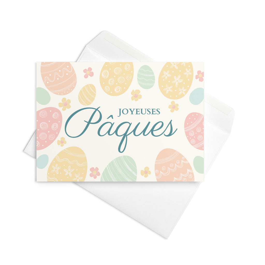 Joyeuses Pâques French Easter blank Greeting card with envelope