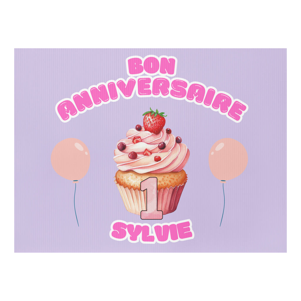 Bon anniversaire first birthday Yard sign