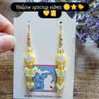 Yellow butterfly beaded earrings by La Vie Bien