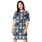 Michigan cities - Blue T-shirt dress by La Vie Bien