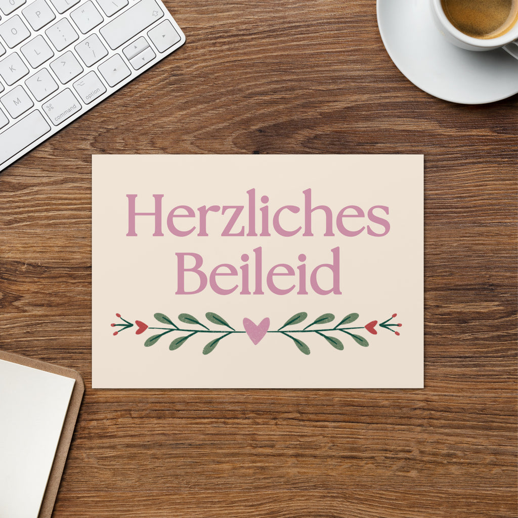 Herzliches Beileid German sympathy card, blank inside with envelope