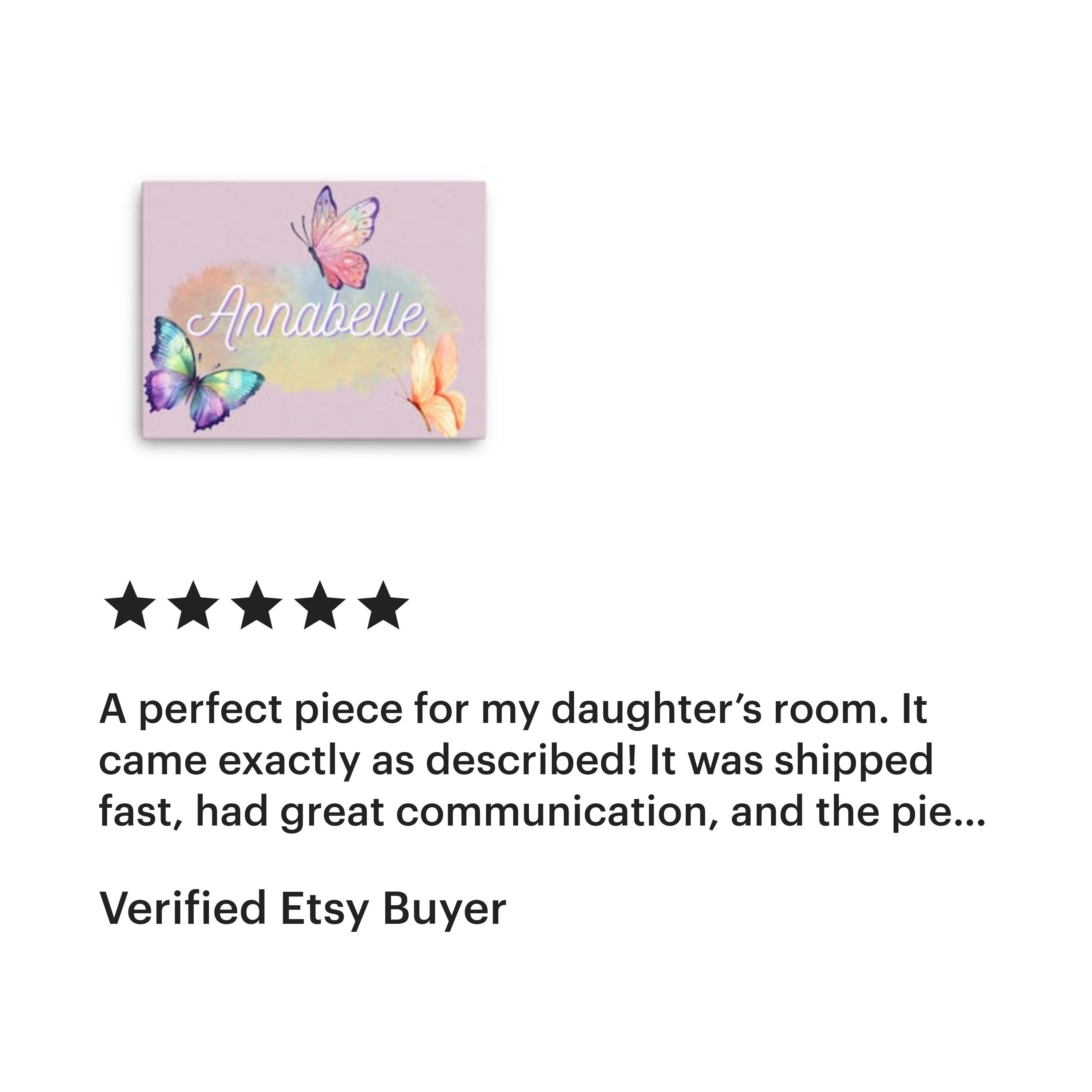 Customizable Butterfly name wall canvas for girl's bedroom
