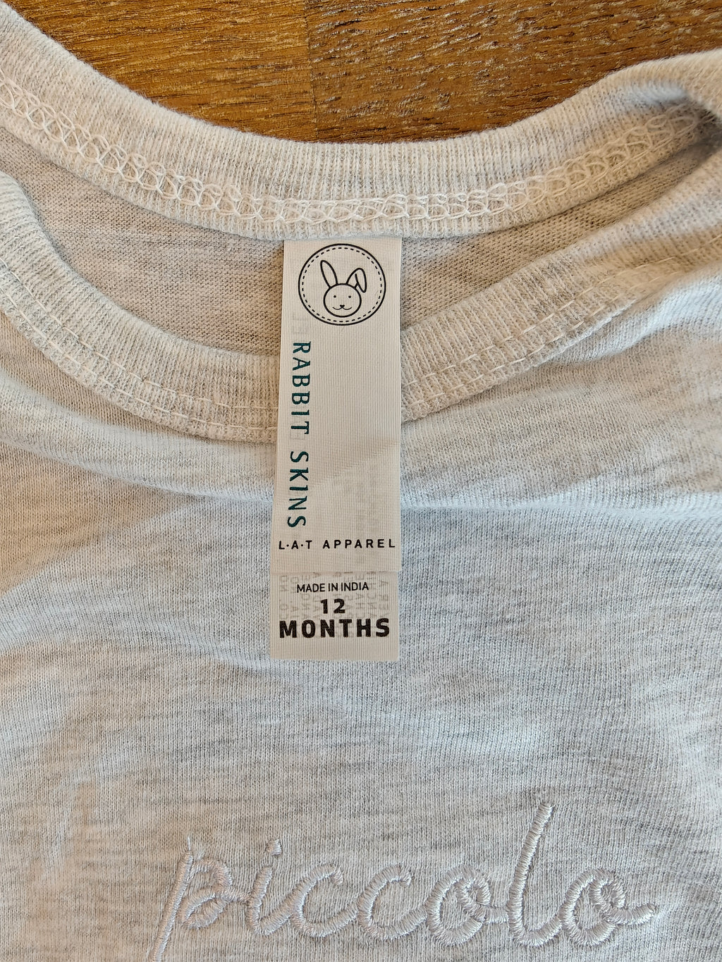 Piccolo Italian embroidered Baby jersey bodysuit, minimalist Italian baby shower outfit