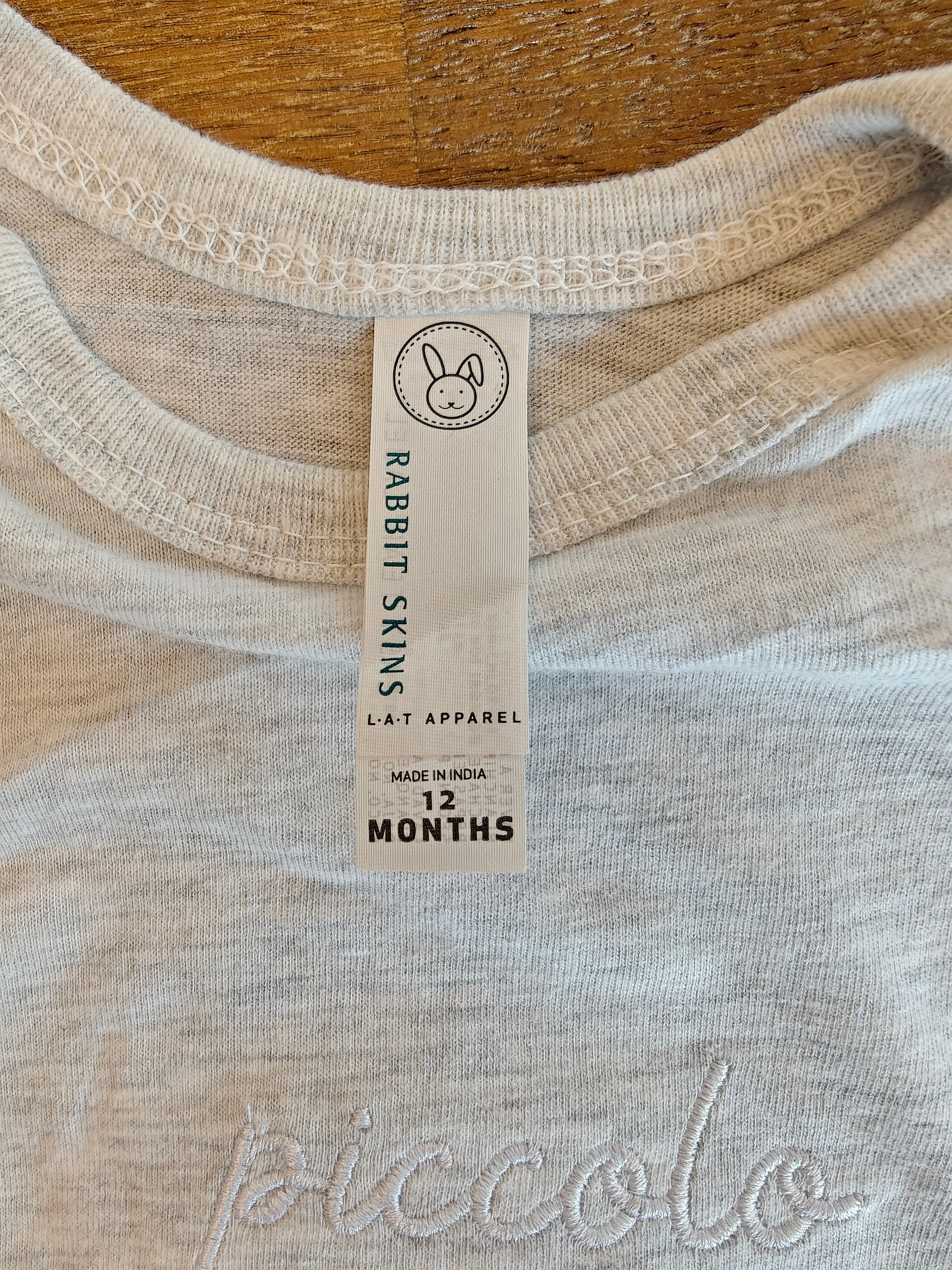 Piccolo Italian embroidered Baby jersey bodysuit, minimalist Italian baby shower outfit