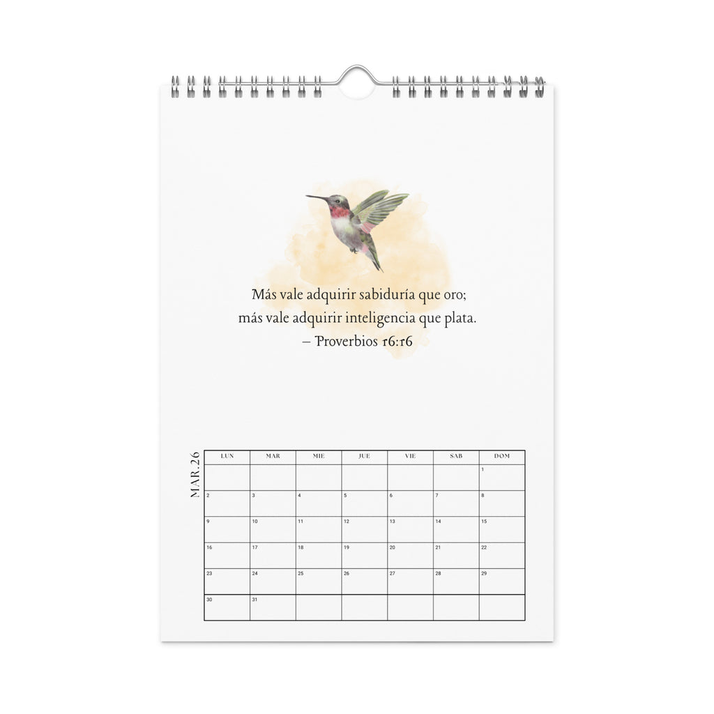 Calendario versículos de la Biblia - Wall calendar (2026) Spanish/Espanol