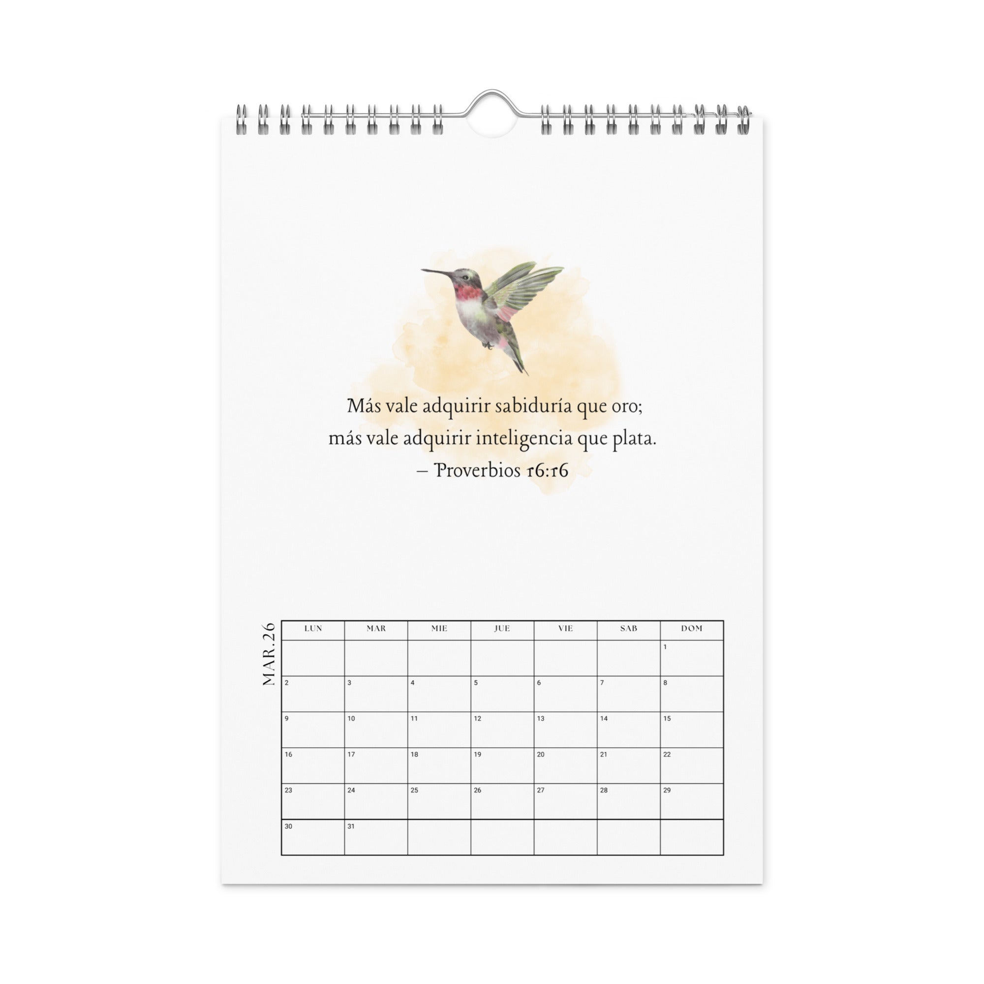 Calendario versículos de la Biblia - Wall calendar (2026) Spanish/Espanol