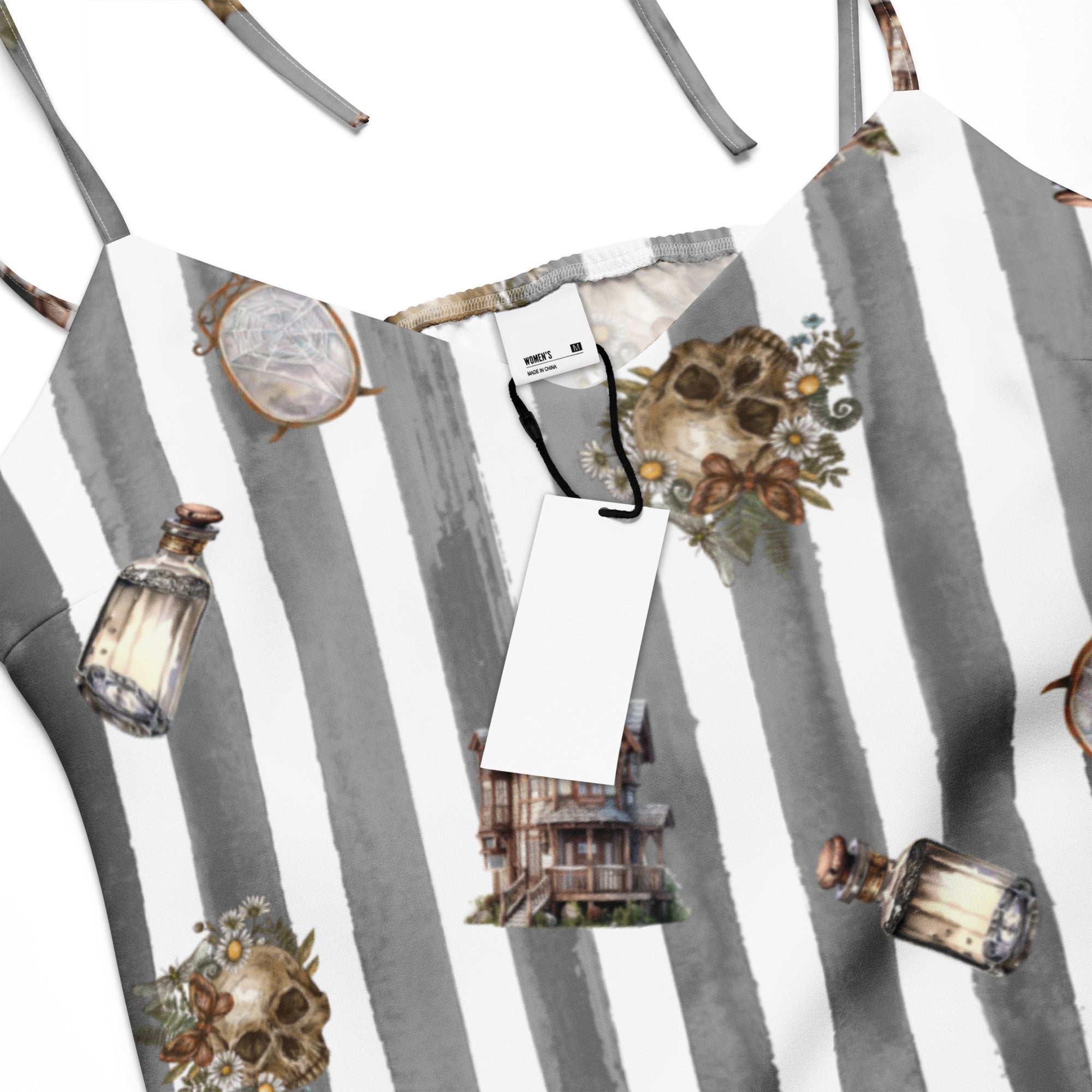 Spooky dark magic Halloween Tie-strap midi dress