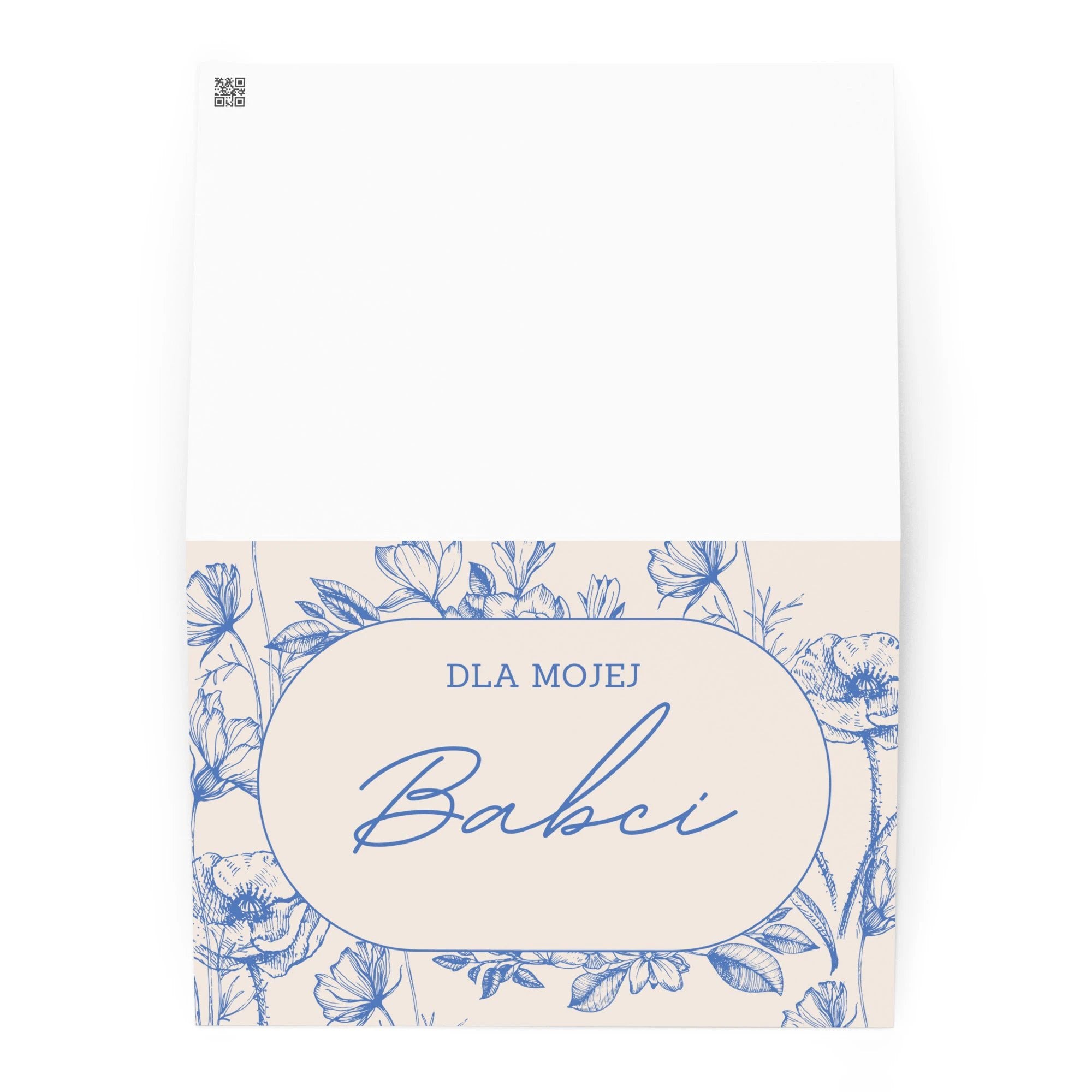 Dla mojej babci Polish grandmother birthday Greeting card, elegant floral design with envelope included by La Vie Bien