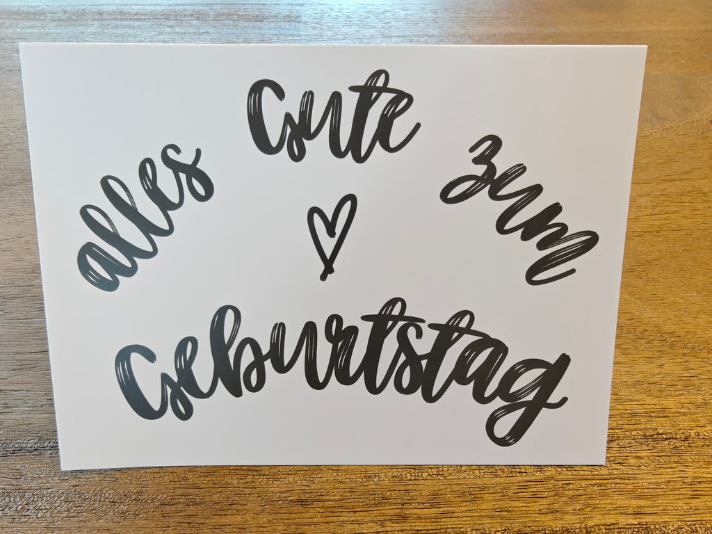 Alles Gute zum Geburtstag  modern black and white Birthday Greeting Cards - German - single or set